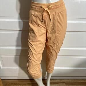 LULULEMON Dance Studio Mid-Rise Cropped Pant Size 8 Rock Melon Orange Lined $128